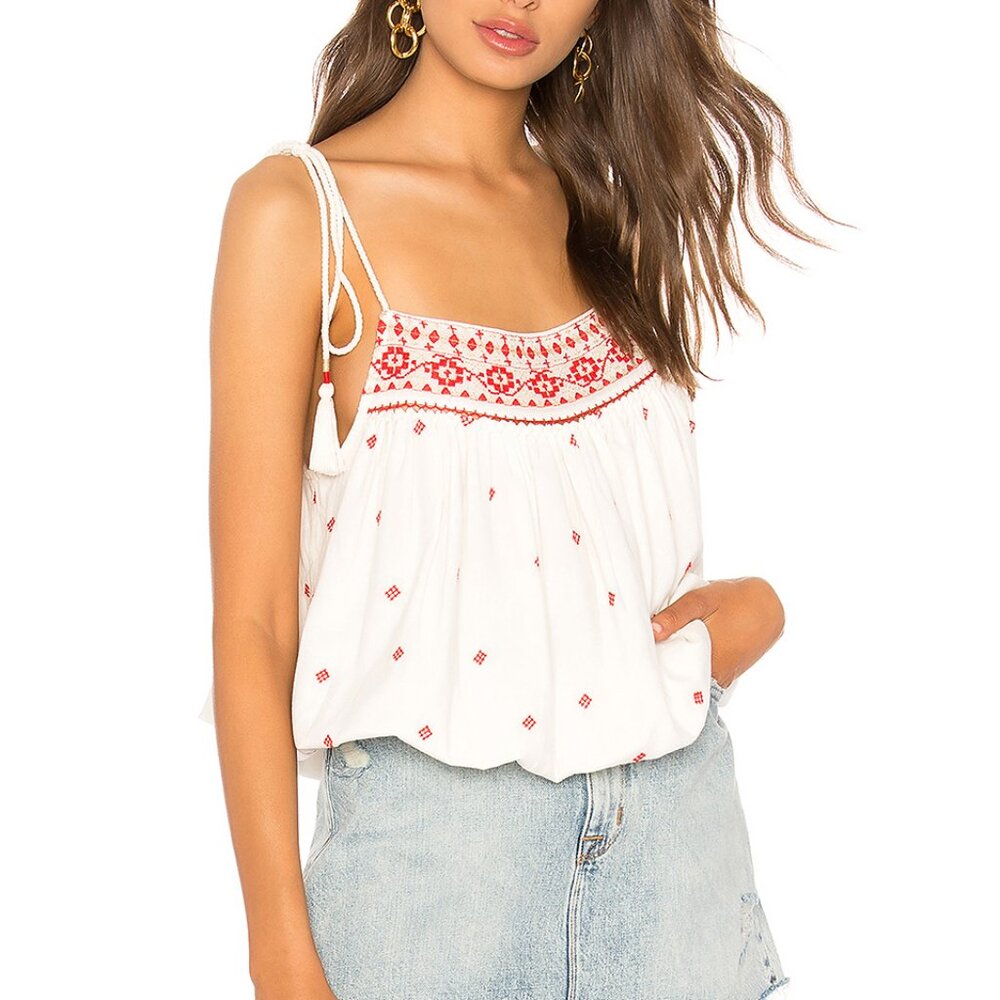 Free People, Eternal Love Embroidered Top, Ivory, Large, NWT